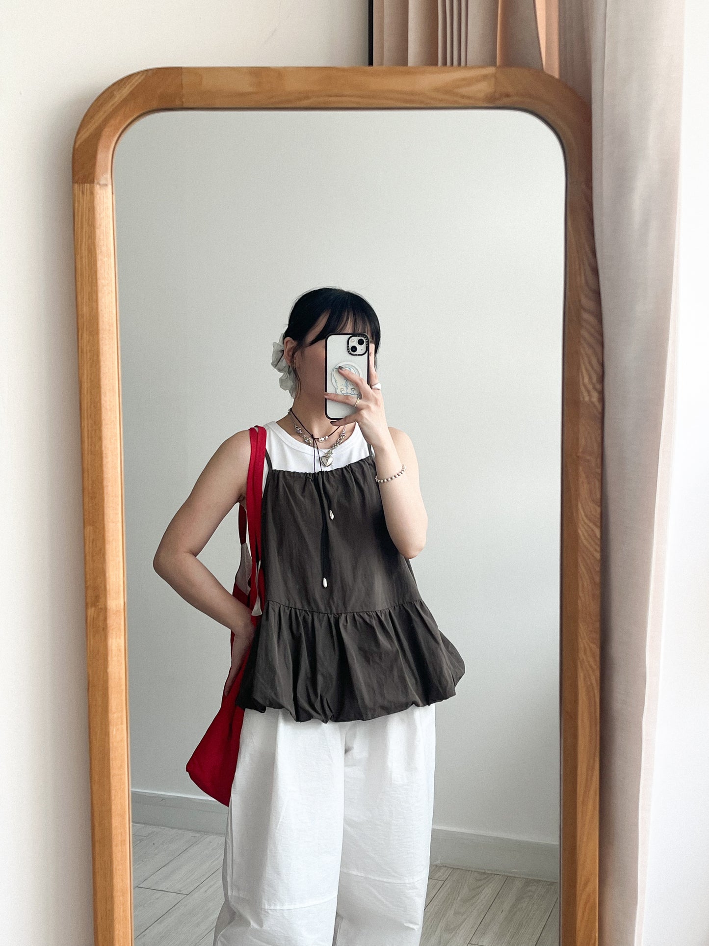 TP636- 斜Cut Balloon Vest | Brown