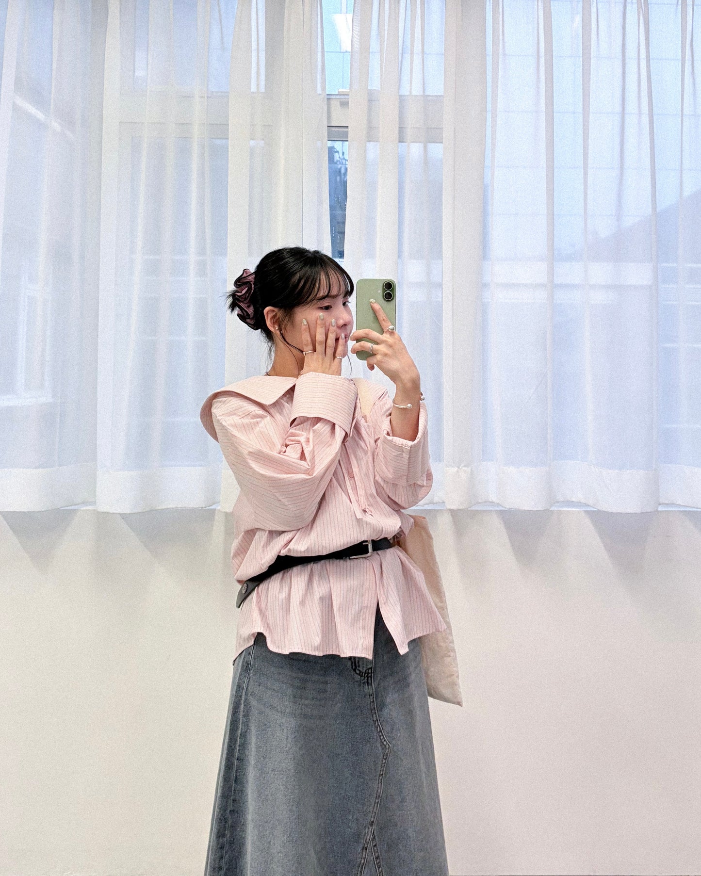 TP777- Sailor collar shirt | Pink | Yellow | Blue