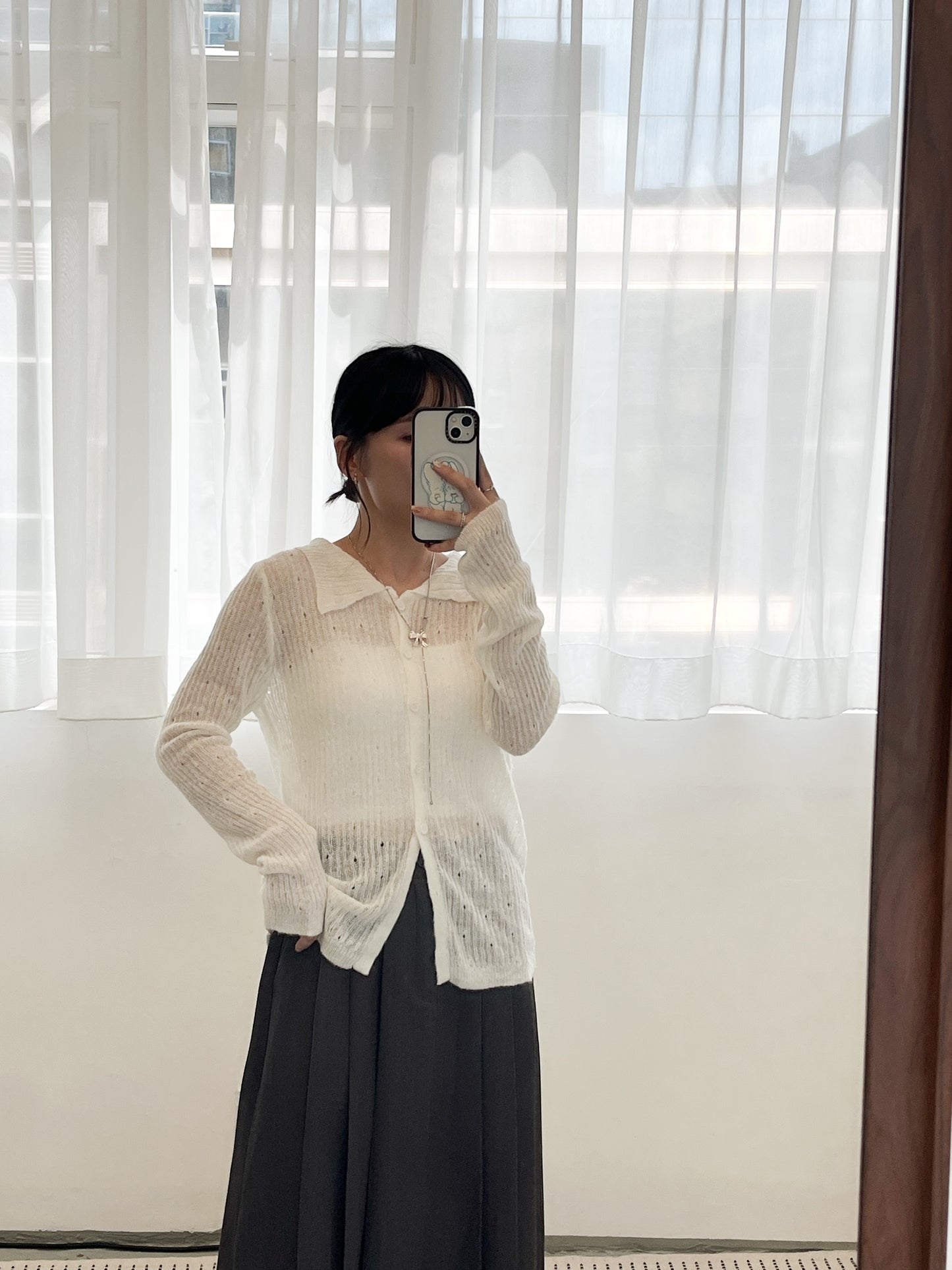 TP675- Knitwear Vest Set Top | Ivory | Grey