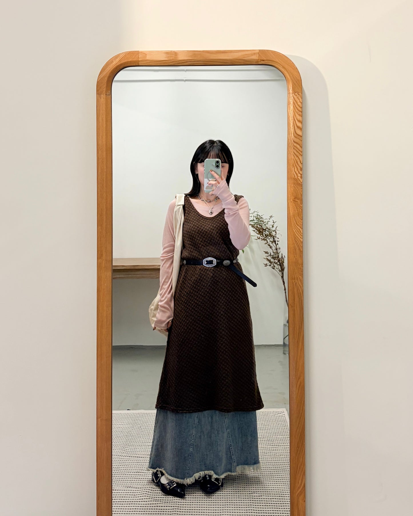 OP73- 凹凸紋背心one piece | Ivory | Brown | Black