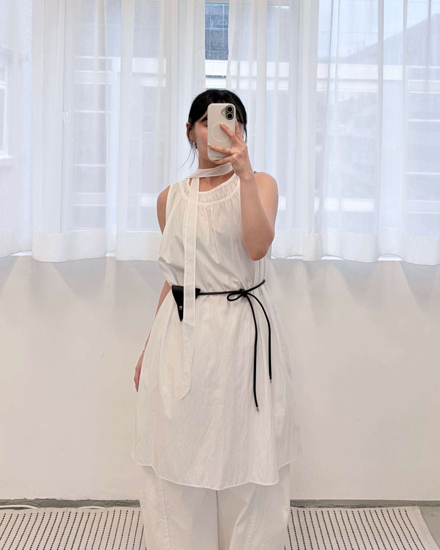 OP79- Double Neck One Piece Set | White | Black