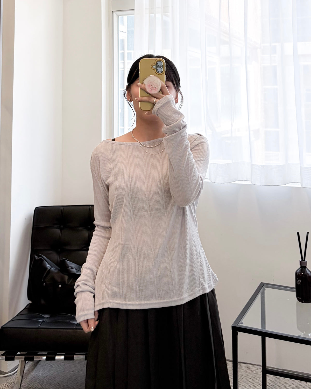 TP839- U Neck Set Top | White | Purple | Light Green