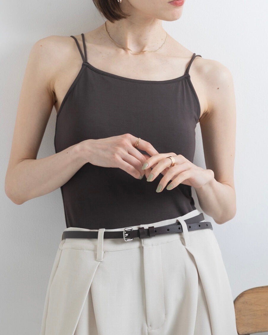TP794- 🇯🇵UV Cooling Double Camisole With Cup | White | Blue | Charcoal | Black (涼感防UV)