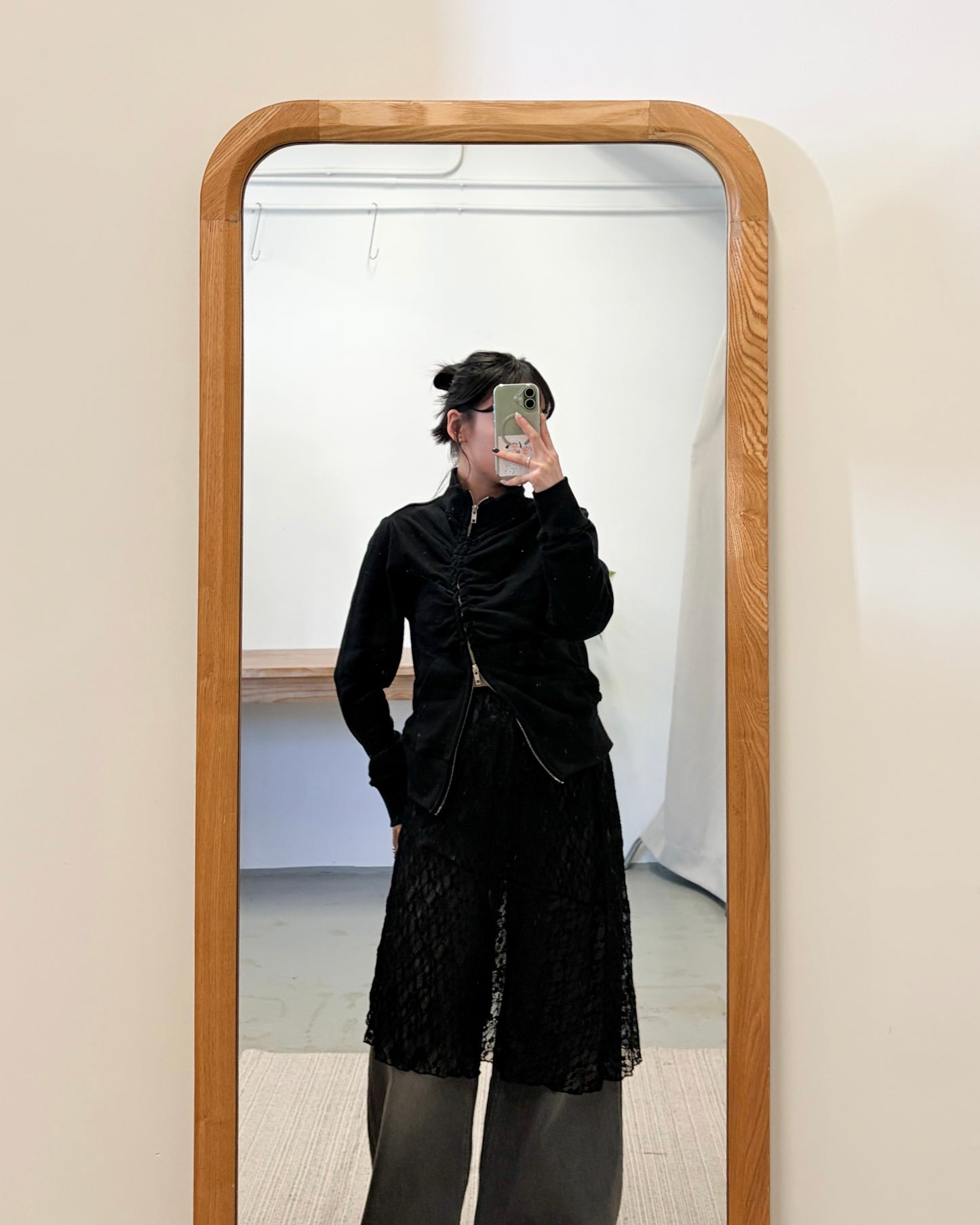 JK51- 個性不規則拉鍊外套 | Ivory | Black