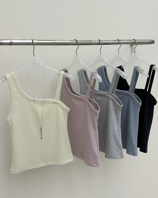 TP723- 粗幼吊帶背心 | White | Grey | Navy | Pink | Blue