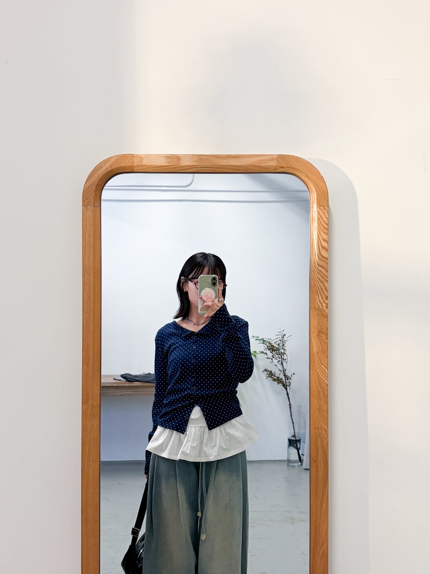 TP712- Small Dot Button Top / Cardigan | White | Red | Navy | Black | Grey | Brown