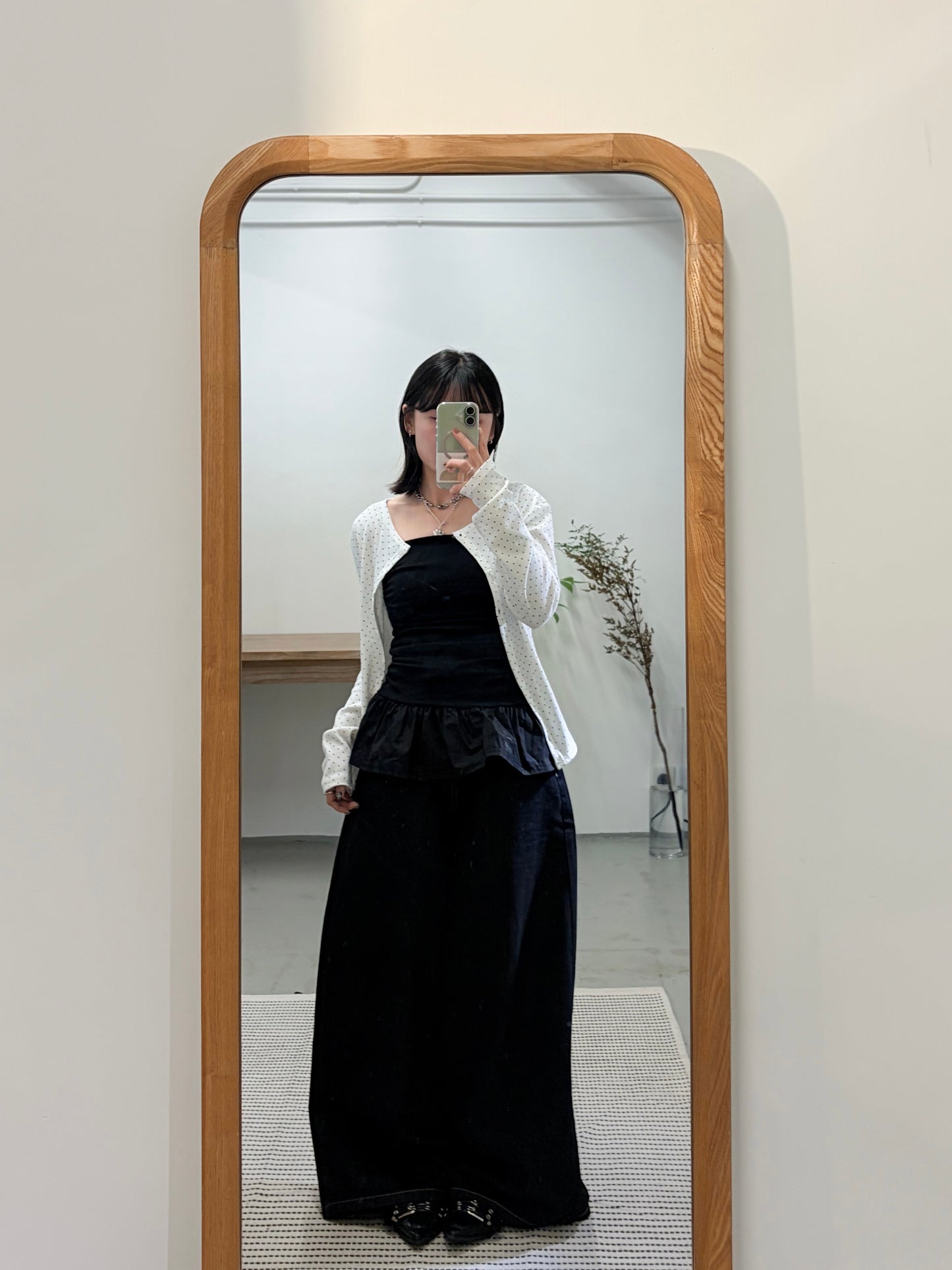 TP712- Small Dot Button Top / Cardigan | White | Red | Navy | Black | Grey | Brown