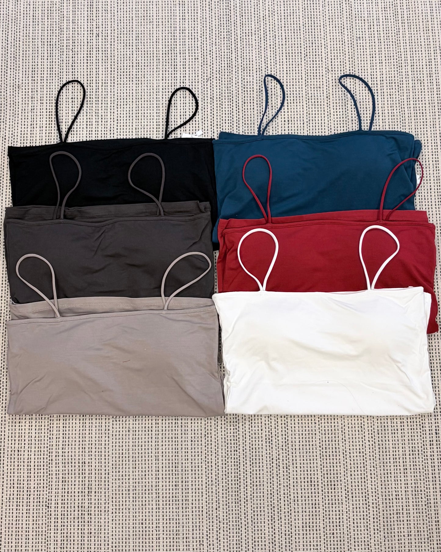 TP795- 🇯🇵UV Cooling Bamboo Bare Camisole with Cups | White | Red | Blue | MilkTea | Charcoal | Black no ( 涼感防UV )