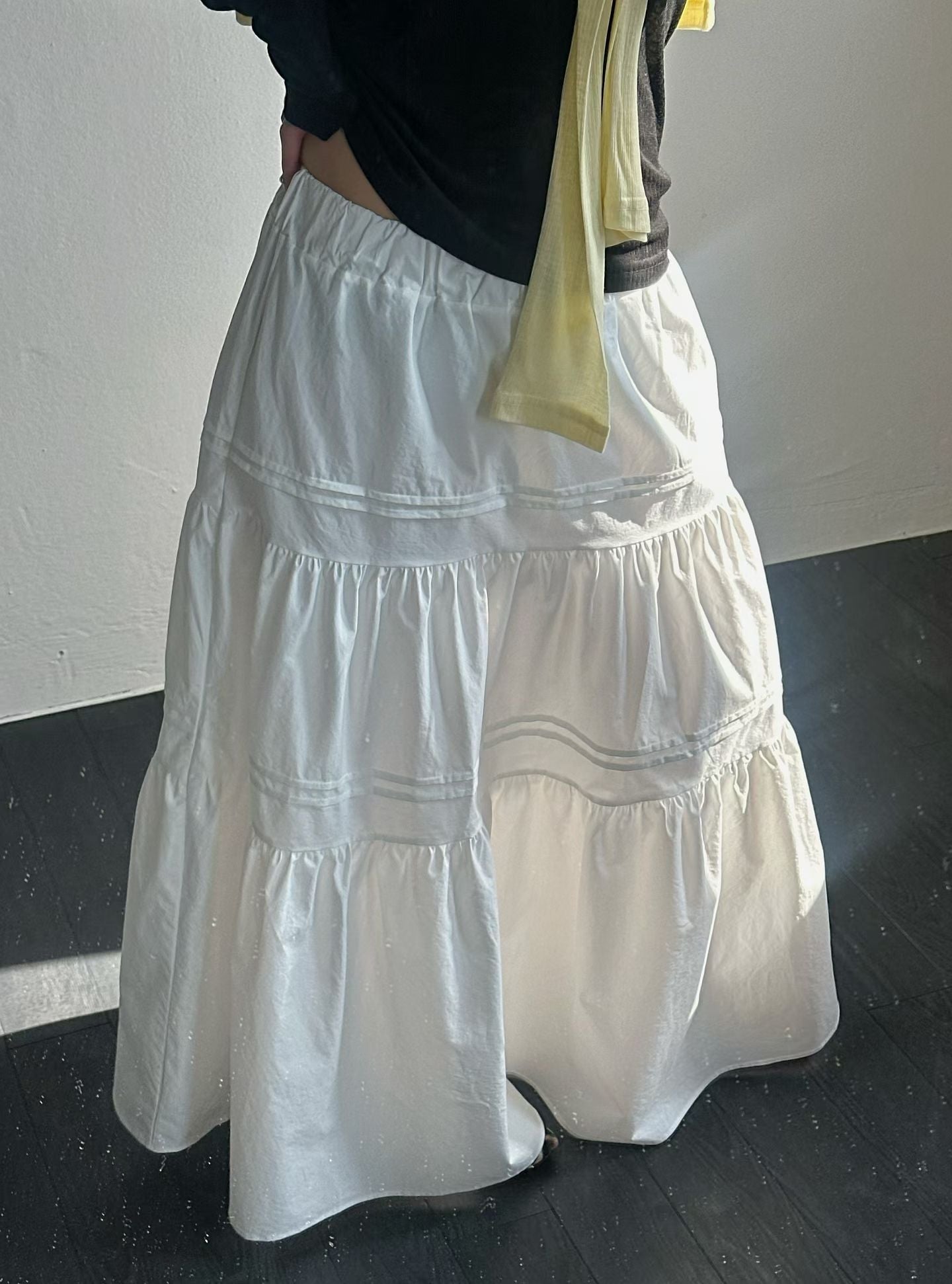 SK145- Double Line White Skirt