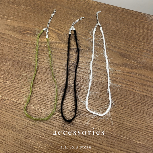 AC170- SOSO Necklace | White | Green | Black