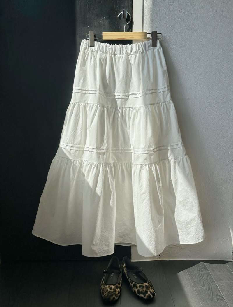 SK145- Double Line White Skirt