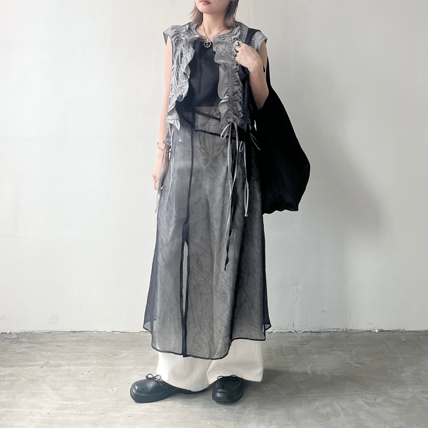 TP351- Drawstring Vest | Grey