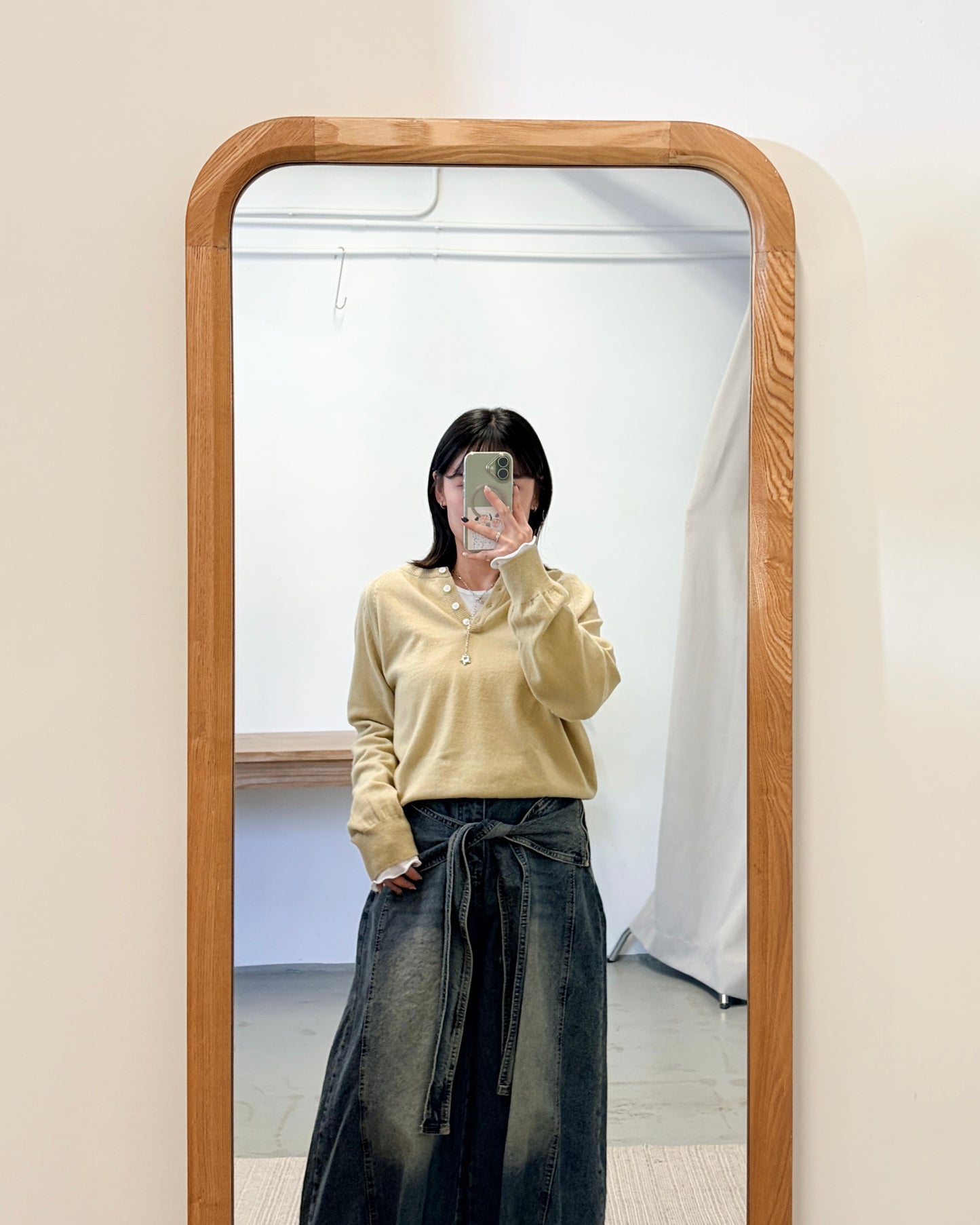 TP718- 🐏Cashmere Button Basic Top | Oatmeal | Pink | Lime | Grey