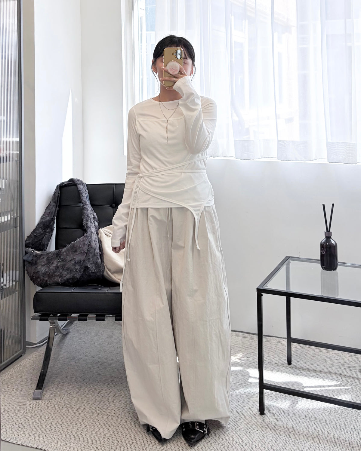 TP840- 不規則layer Top | White | Grey | Black
