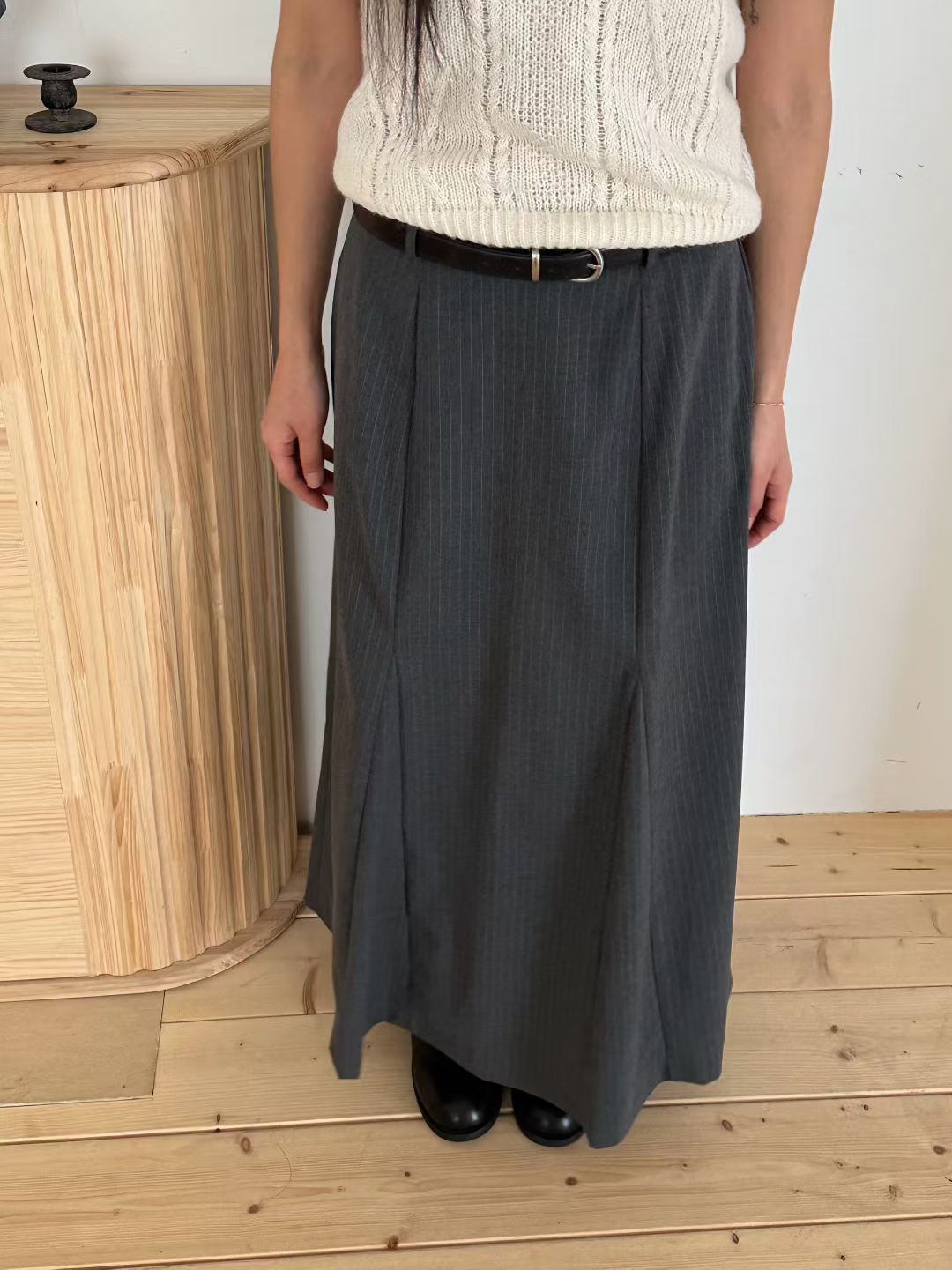 SK154- Stripe A-line Skirt ( S / M )