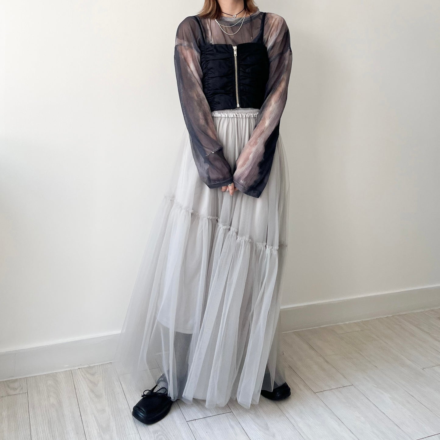 SK89- Tulle Skirt | Ivory | Light Grey | Grey