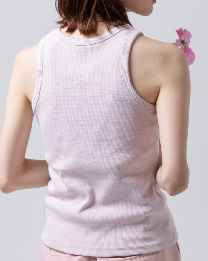 TP799- American Sleeve Tank Top  | White | Pink | Blue