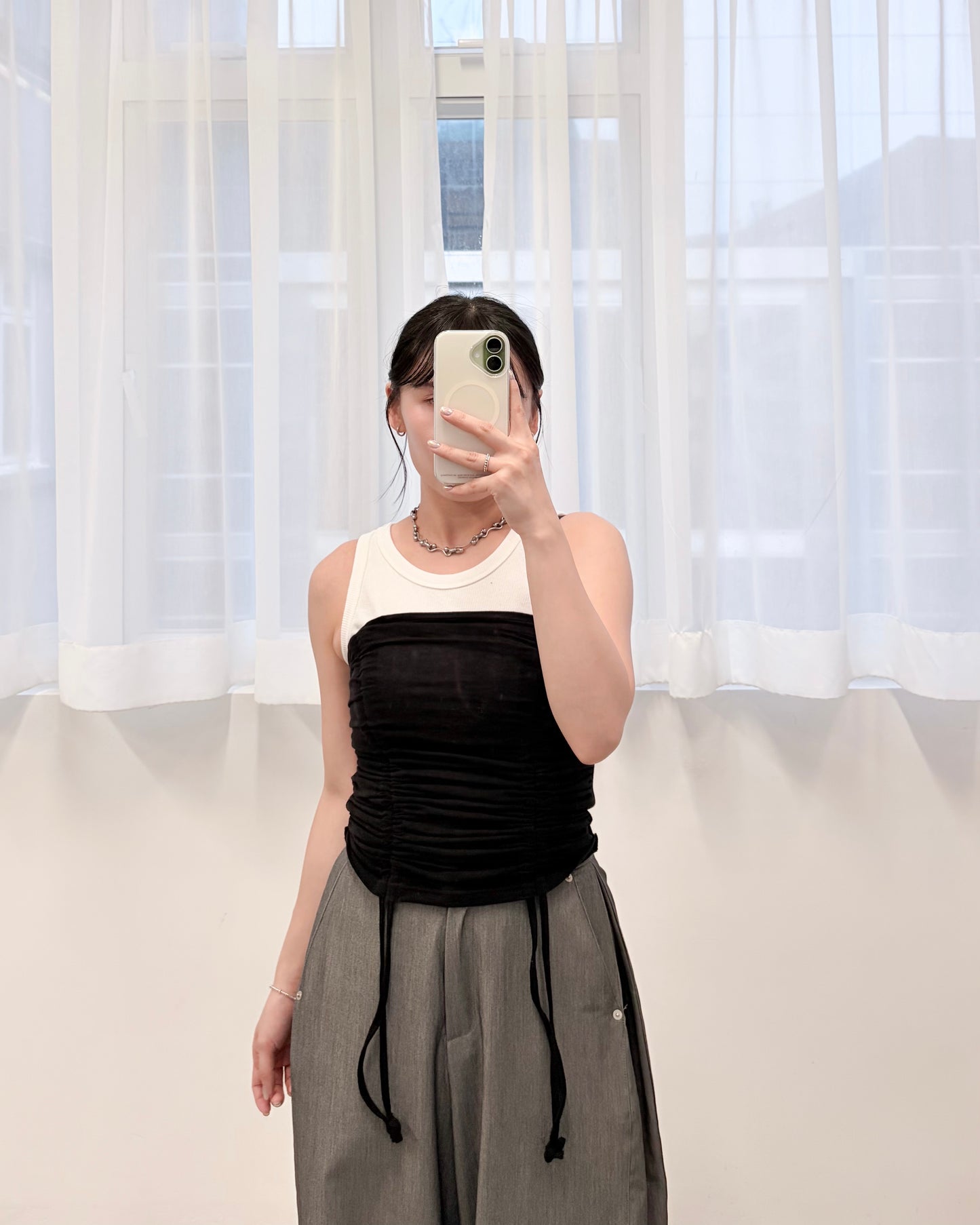TP808- 8 Color 暗車線Basic Vest | White | Red | Charcoal | Dirty Pink | Navy | Lime | Black | Light Green