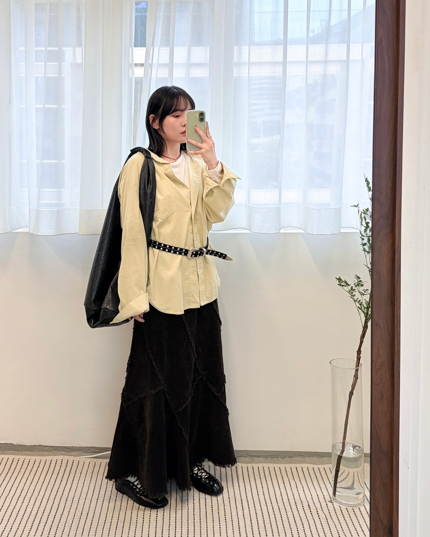 TP696- 三色薄燈芯絨恤衫 ｜ Ivory | Light Green | Brown