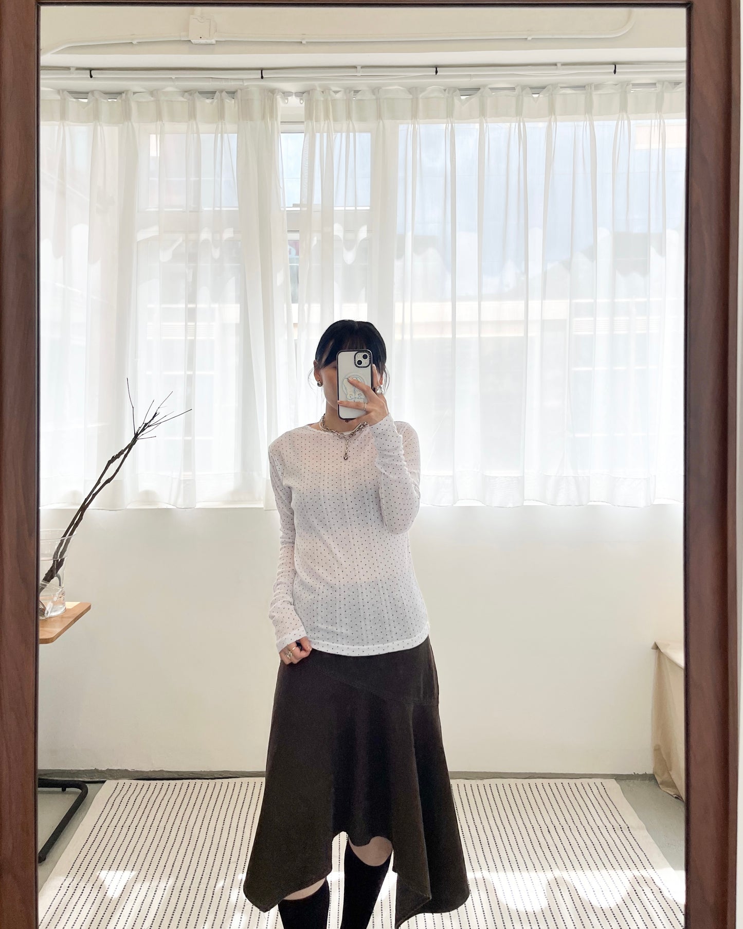 TP672- Small Dot Top | White | Black
