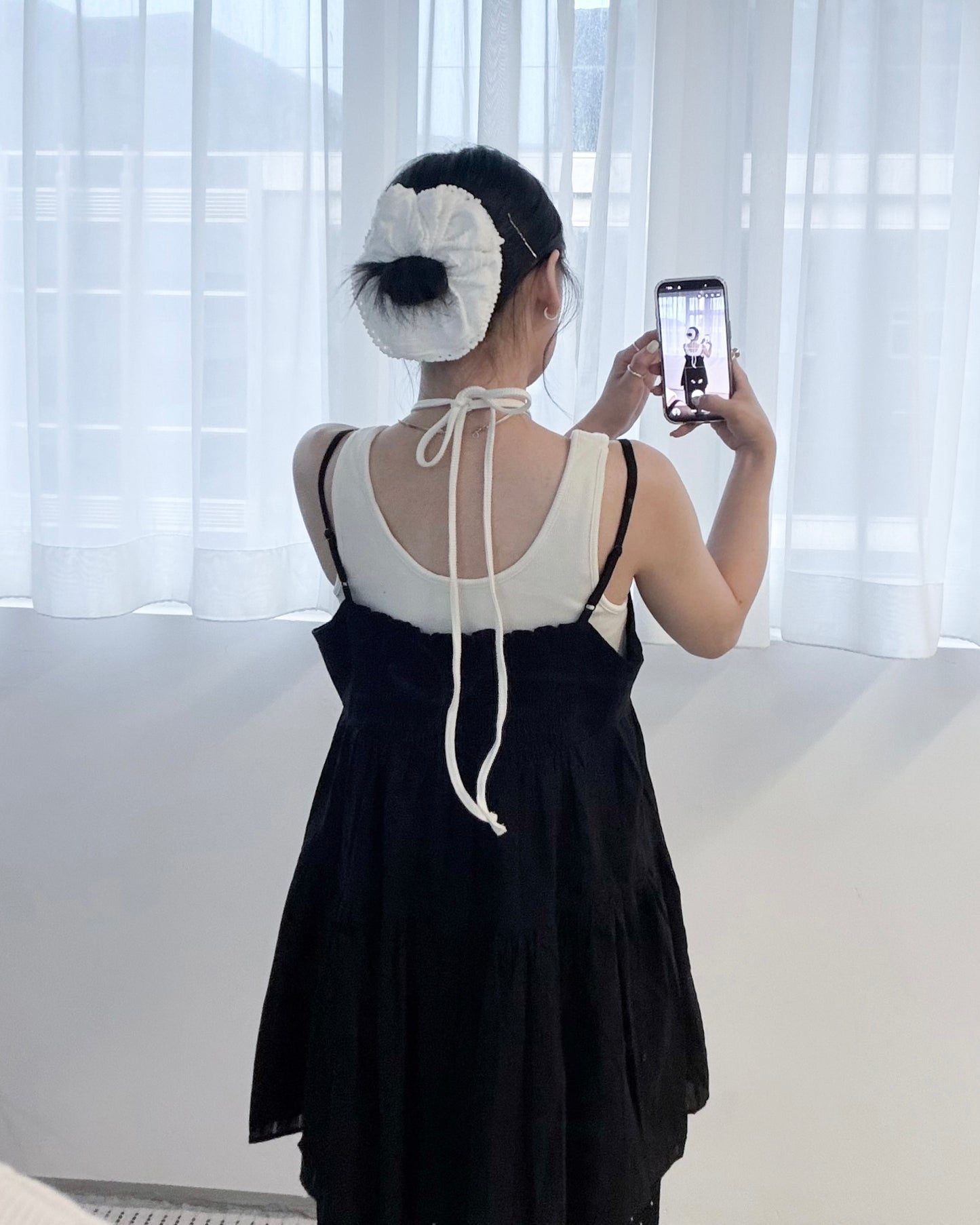OP77- Tunic Cami One-Piece | White | Black