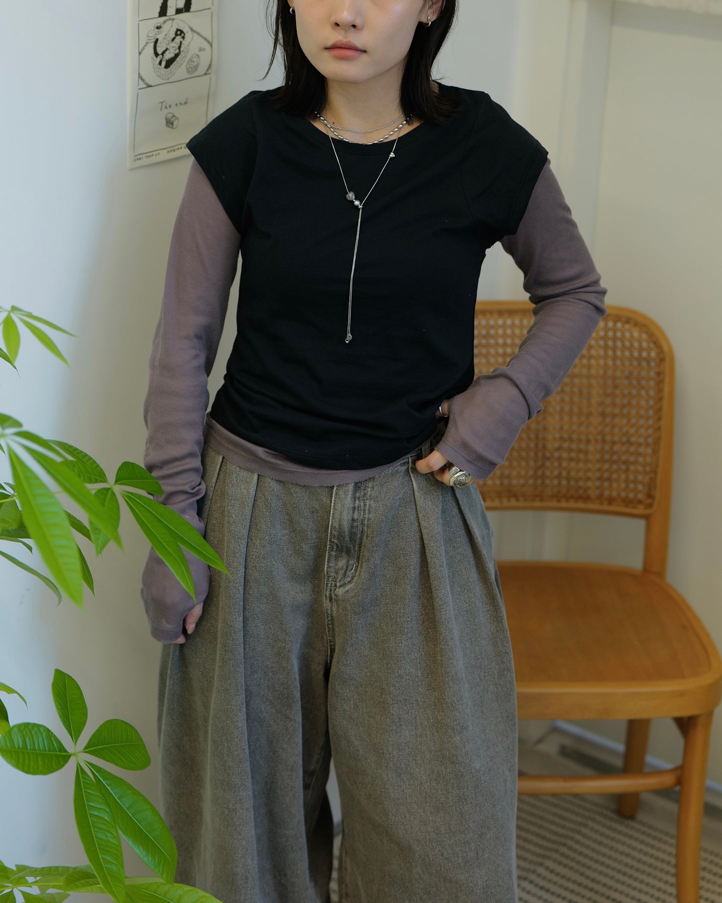 TP678- Short Sleeve Tee | Milk Tea | Brown | Grey | Navy | Black