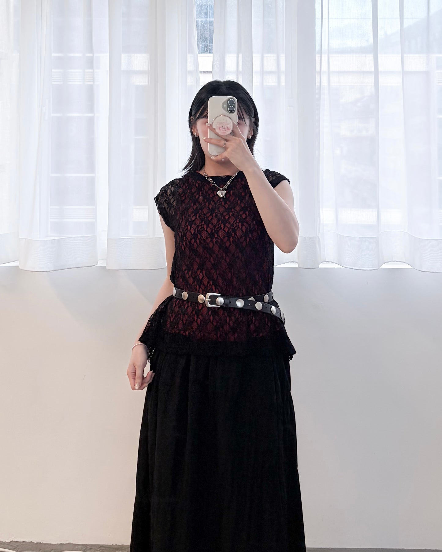 TP815- 2 Way Lace Top | Ivory | Black