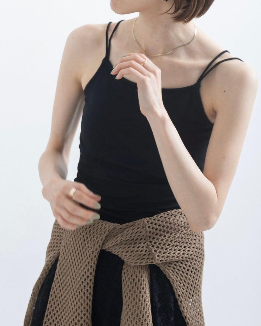 TP794- 🇯🇵UV Cooling Double Camisole With Cup | White | Blue | Charcoal | Black (涼感防UV)