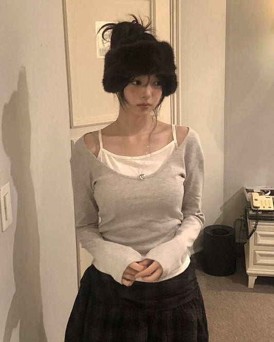 TP704- 2 in 1 Grey Set Top