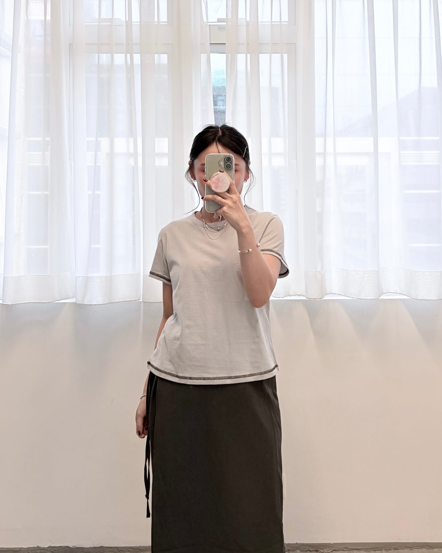 TP783- 多色明線棉Tee