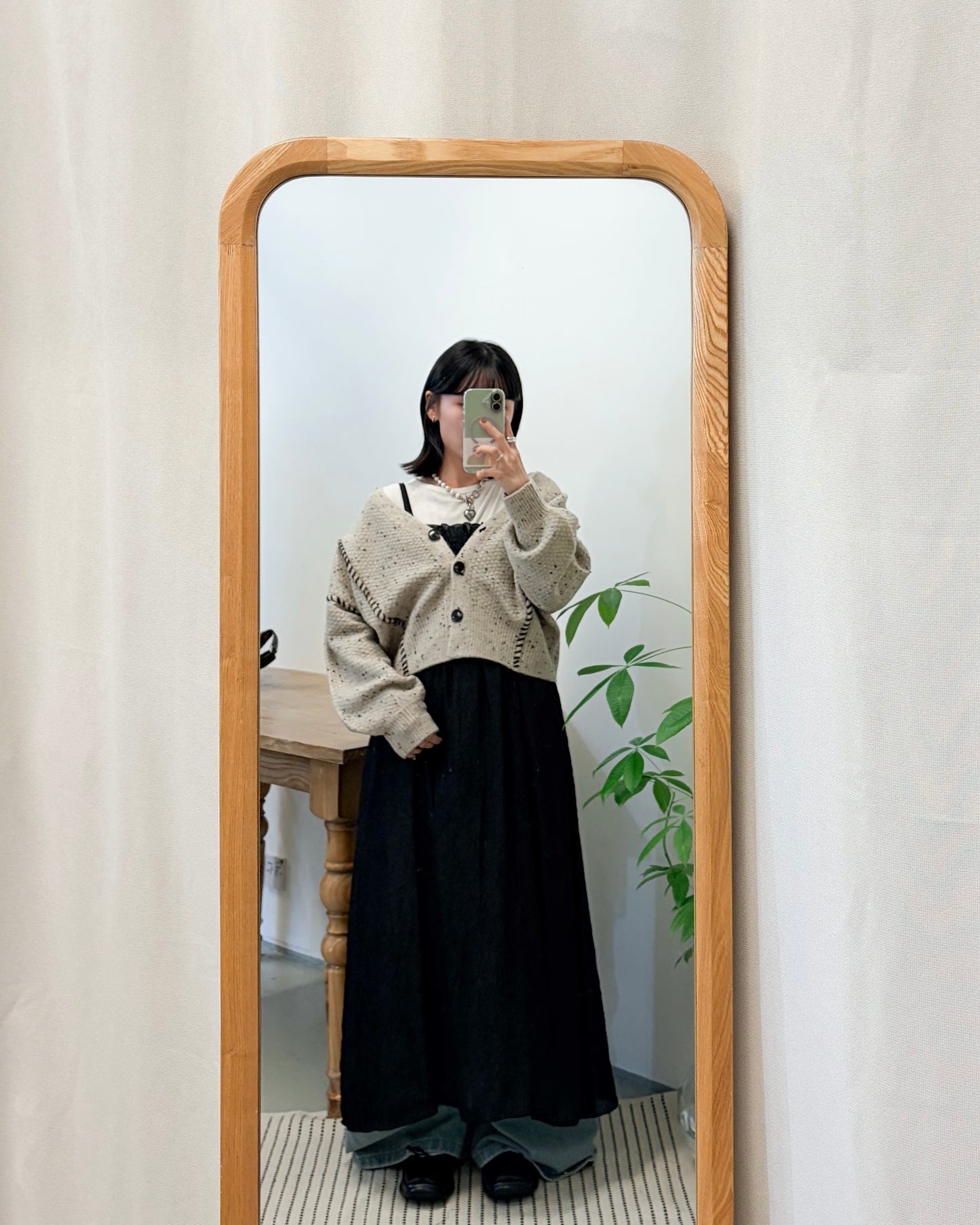 JK49- Chocolate Chip Knit Cardigan | Ivory | Beige