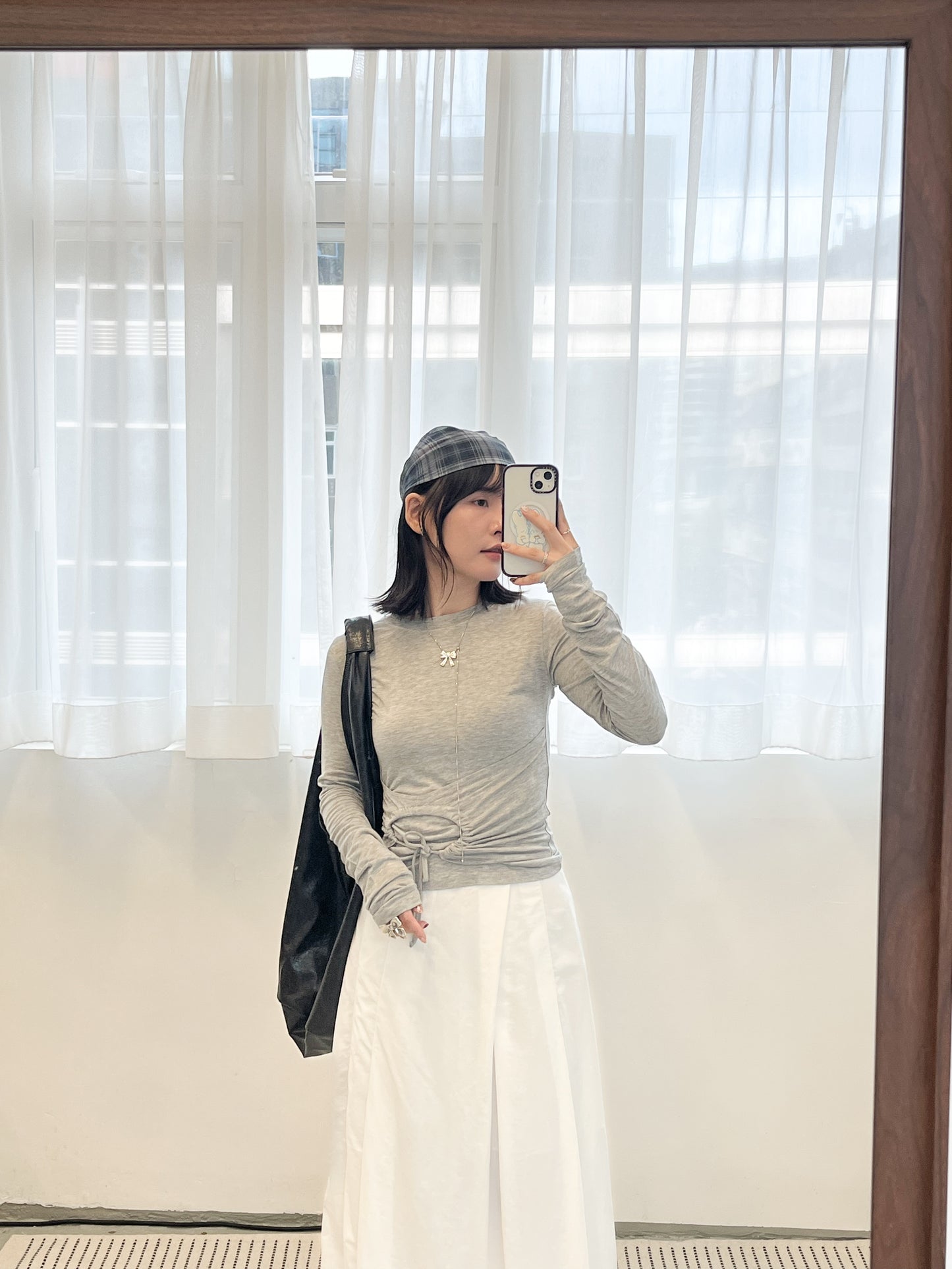 TP673- Circle Drawstring Top | White |Grey | Black