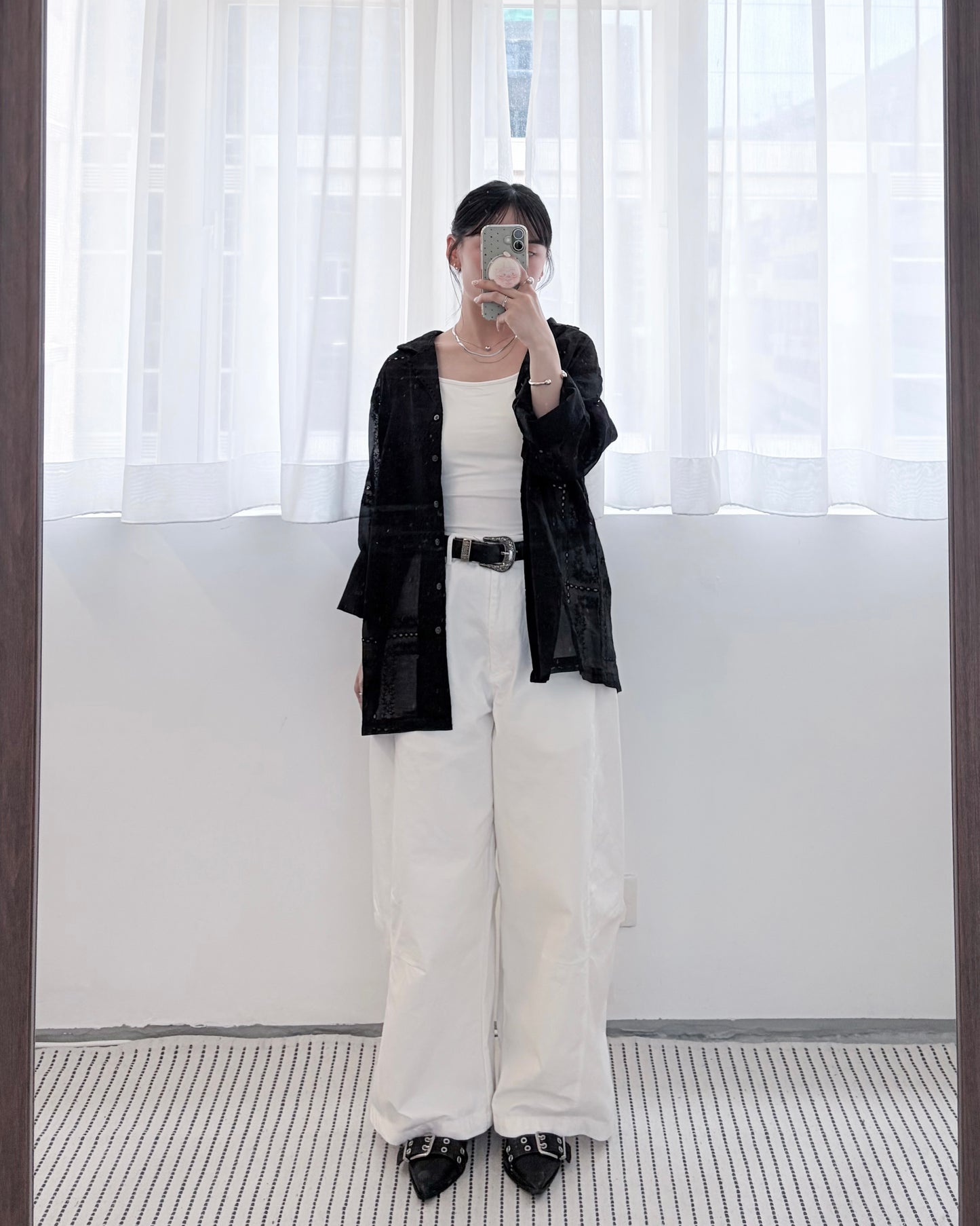 JK53- Embroidered Shirt Jacket | Black