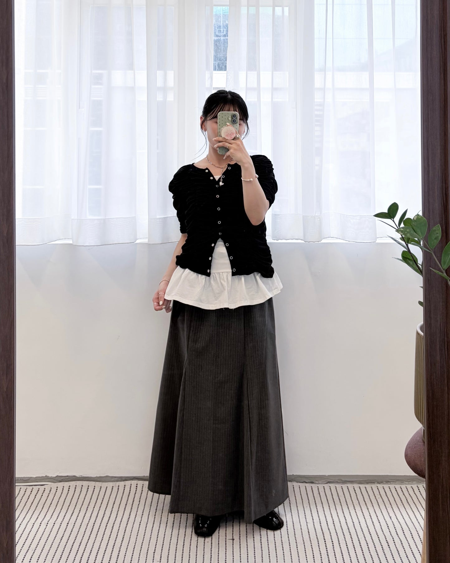 SK154- Stripe A-line Skirt ( S / M )