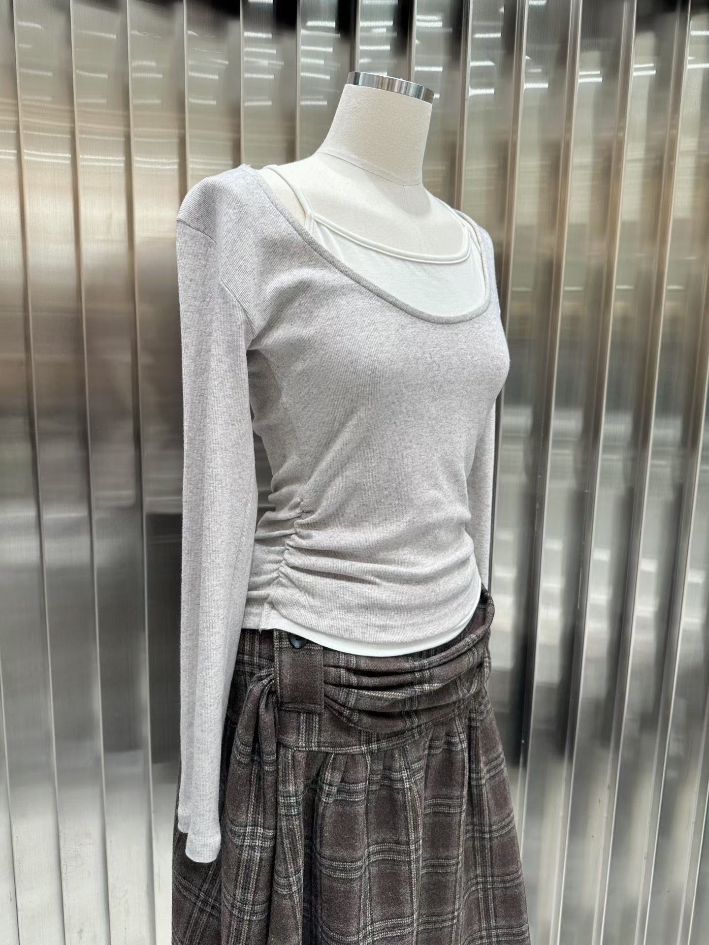 TP704- 2 in 1 Grey Set Top