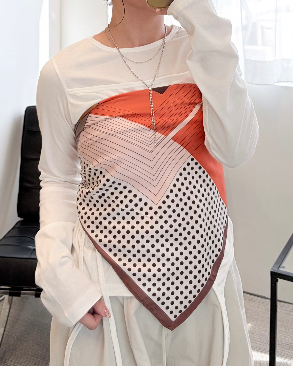 TP840- 不規則layer Top | White | Grey | Black