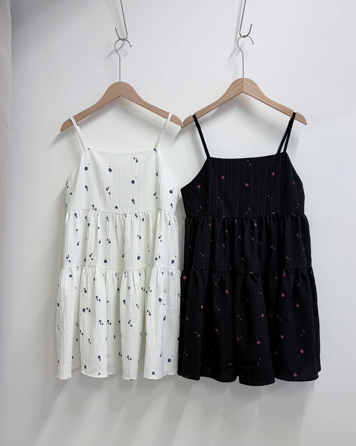 OP78- Flower Camisole Dress | White | Black