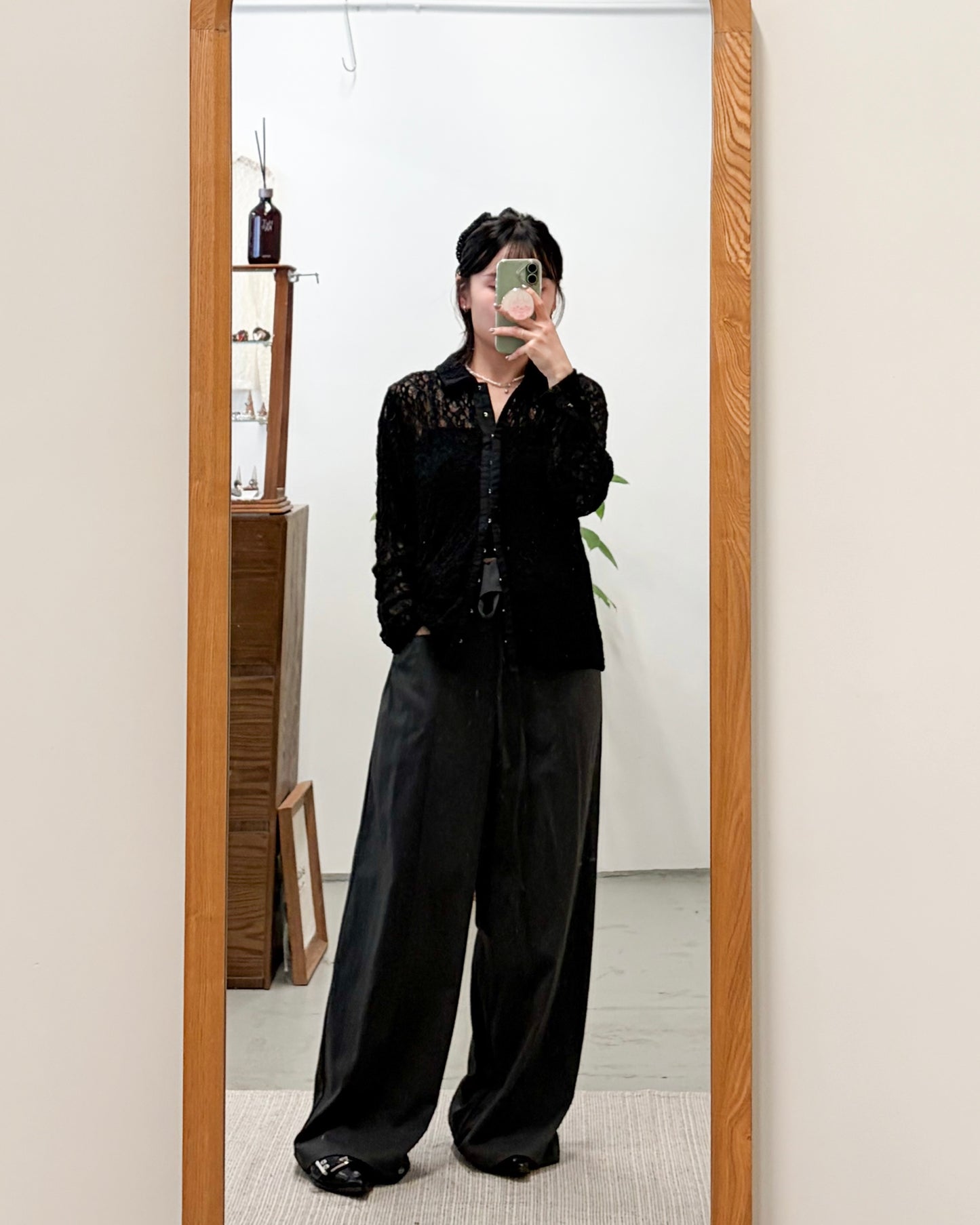 PT107- Ruffle Waist Pants | Light Grey | Charcoal ( 顯高顯瘦！ )