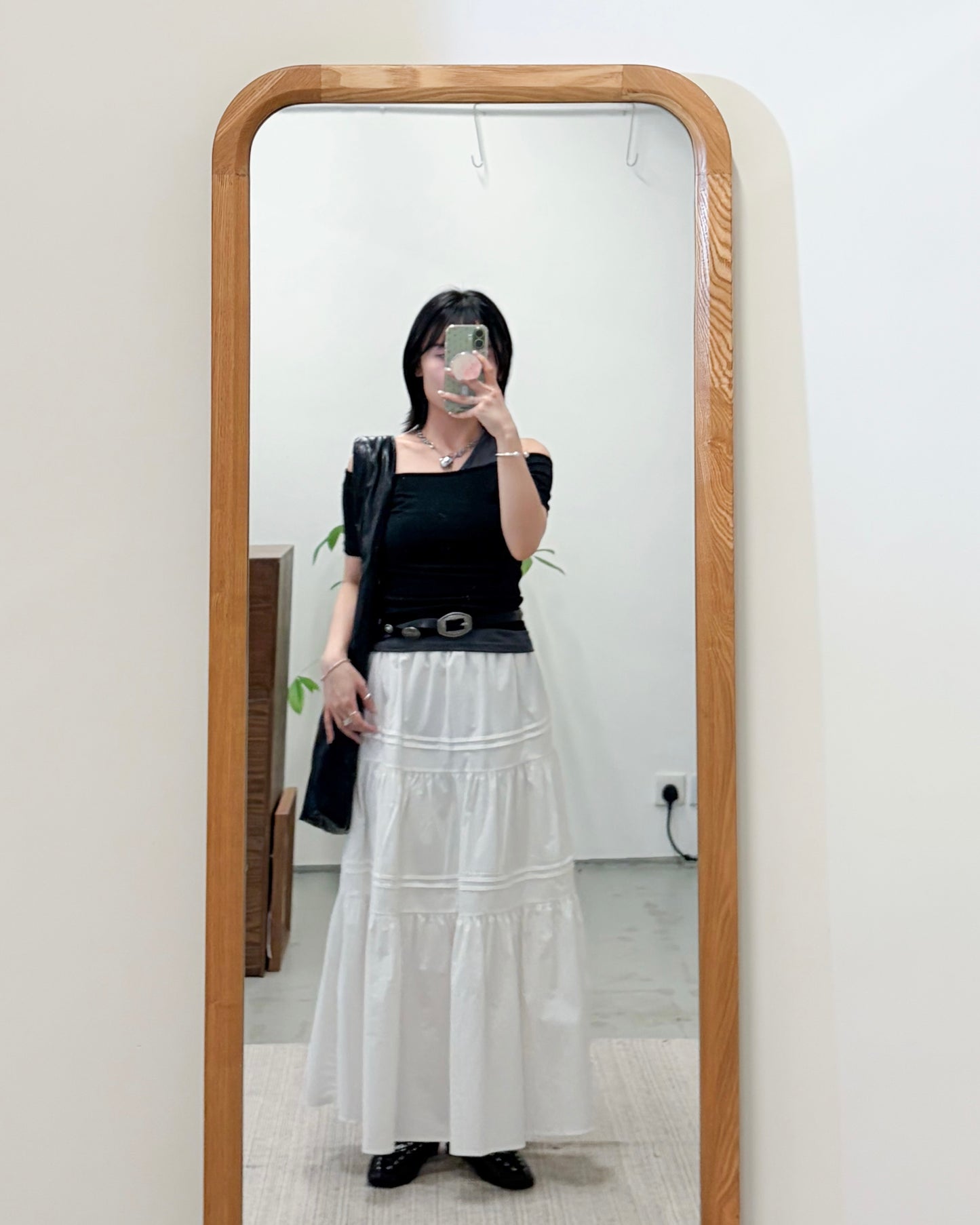 TP755- Off Shoulder 2 in 1 Top | Black x Light Grey | White x Grey | Deep Grey x Black ( 2件可分開 )