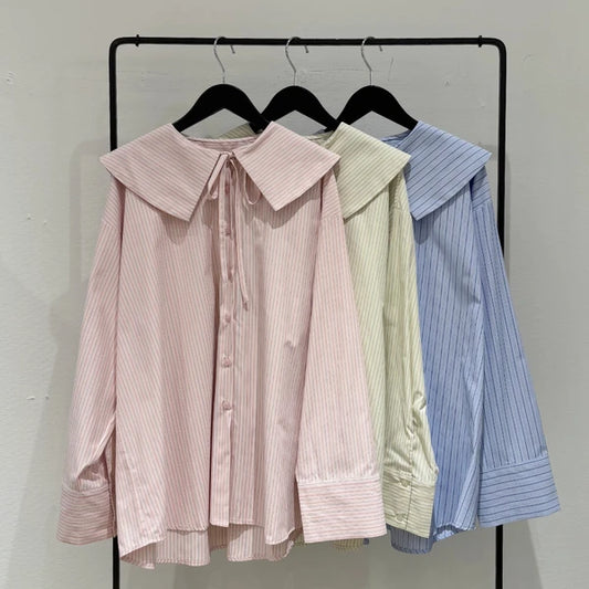 TP777- Sailor collar shirt | Pink | Yellow | Blue