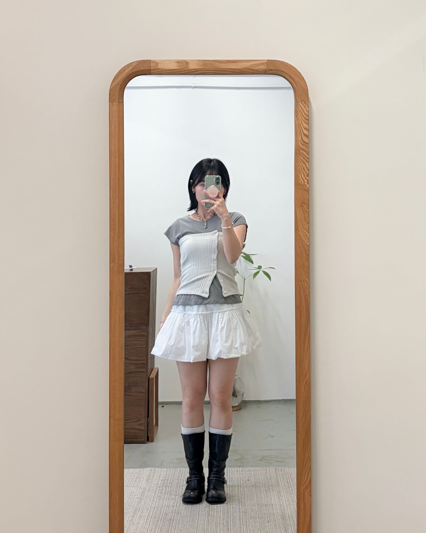 TP749 - Button Tube Top | Light Grey | Grey | Black