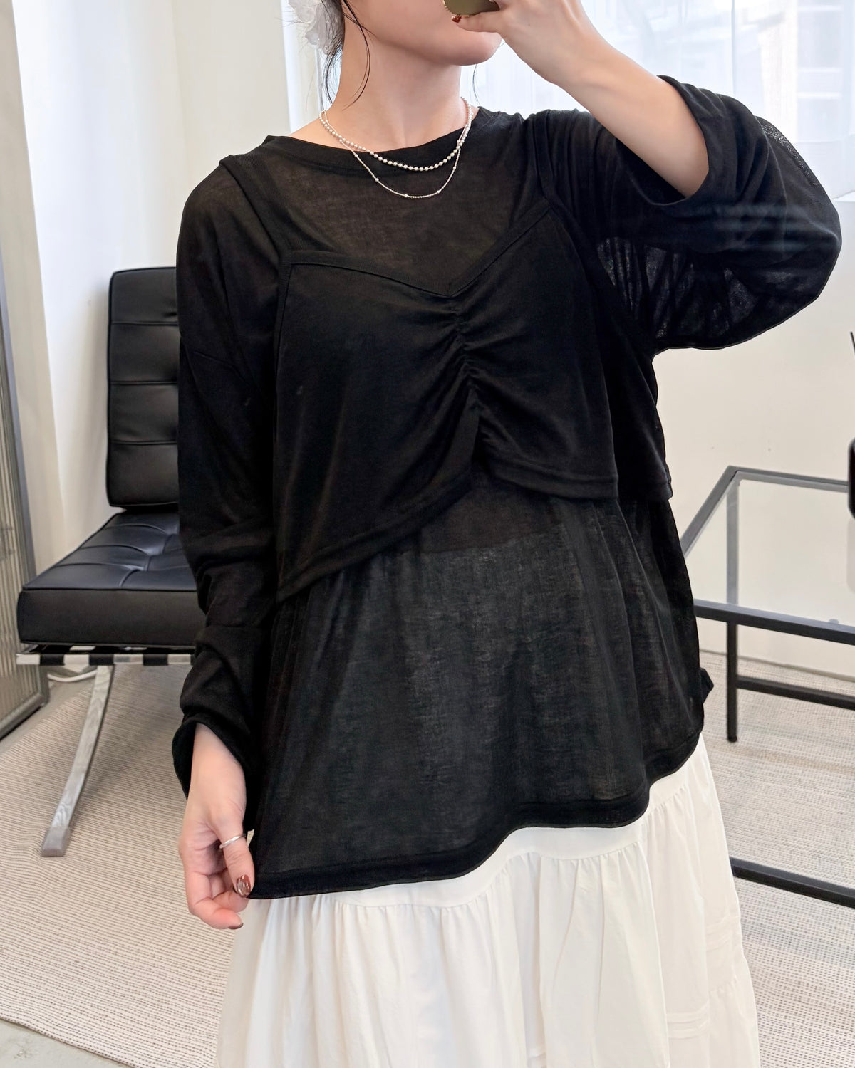 TP847- T-Shirt & Shirred Bustier Set | White | Grey | Brown | Black