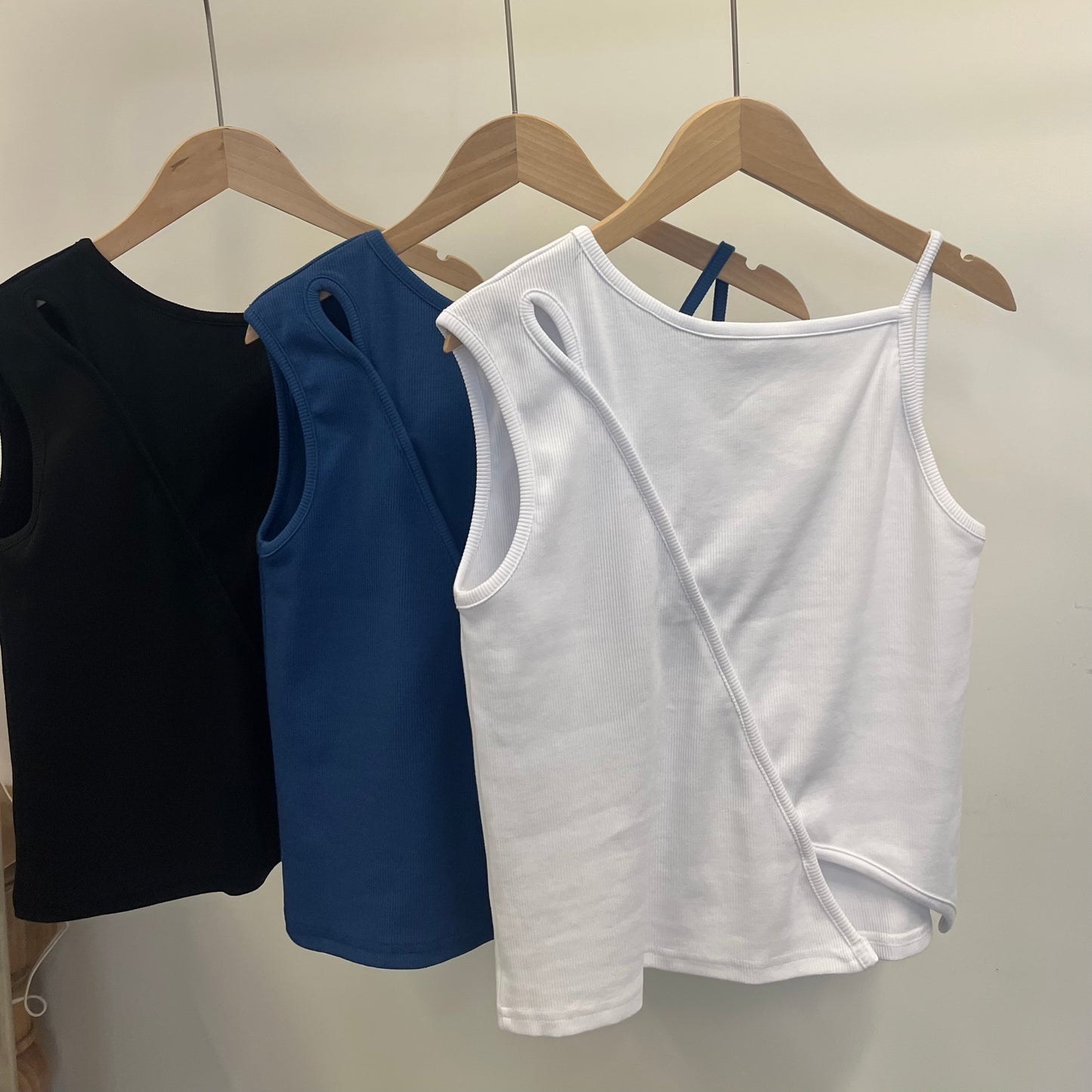 TP654- Cutting Vest Top | White  | Blue | Black