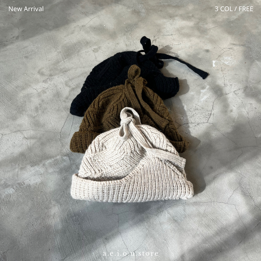 H23- Wool Mix Beanie | Ivory | Khaki | Black