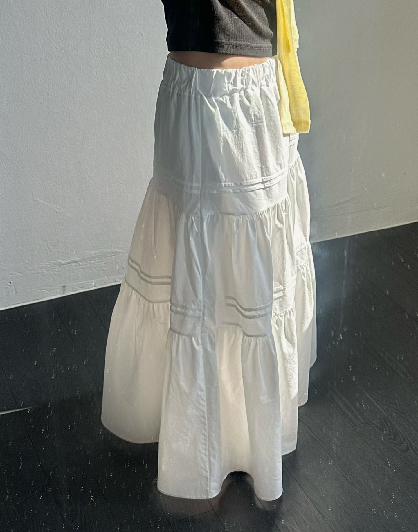 SK145- Double Line White Skirt