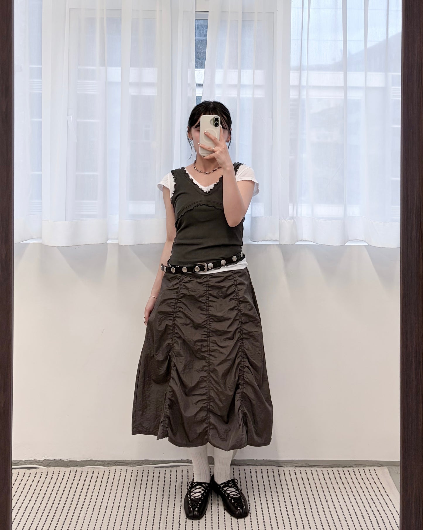 TP809- Ruffle V Neck Vest | White | Blue | Charcoal | Lime