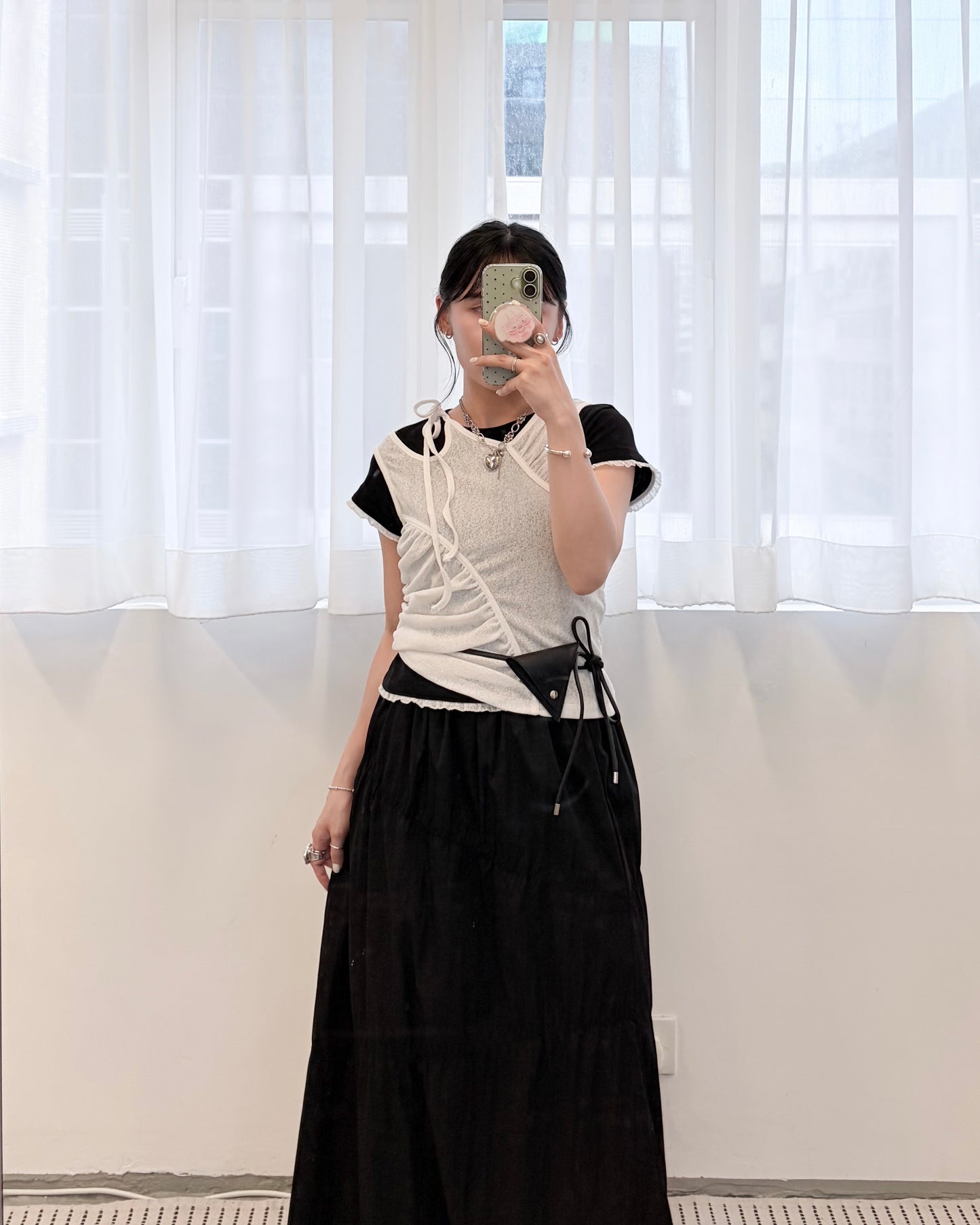 TP804- Ruched Sleeveless Top | White | Brown | Lime | Charcoal