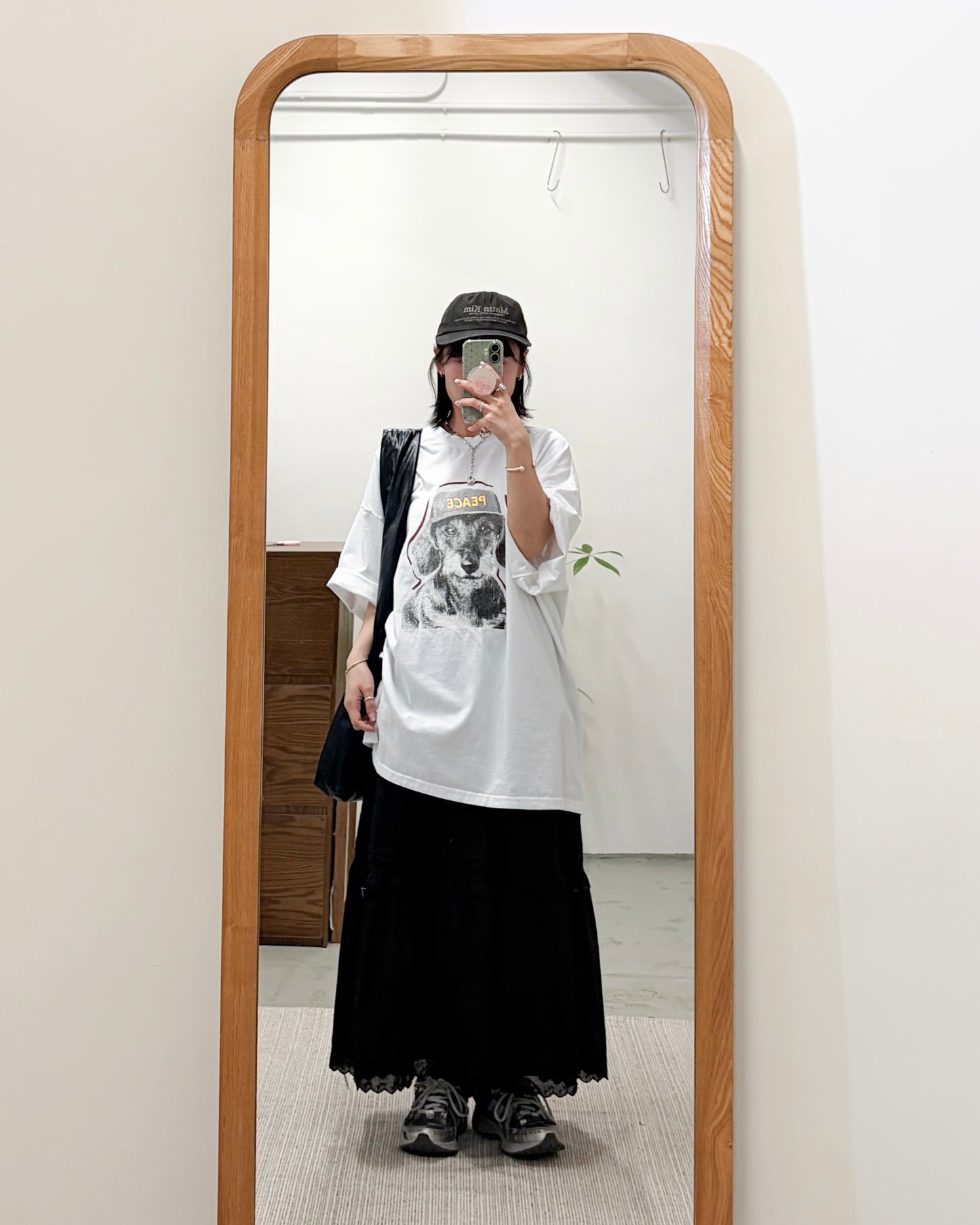 TP754- Unisex Peace Dot Over Size Tee | White | Grey