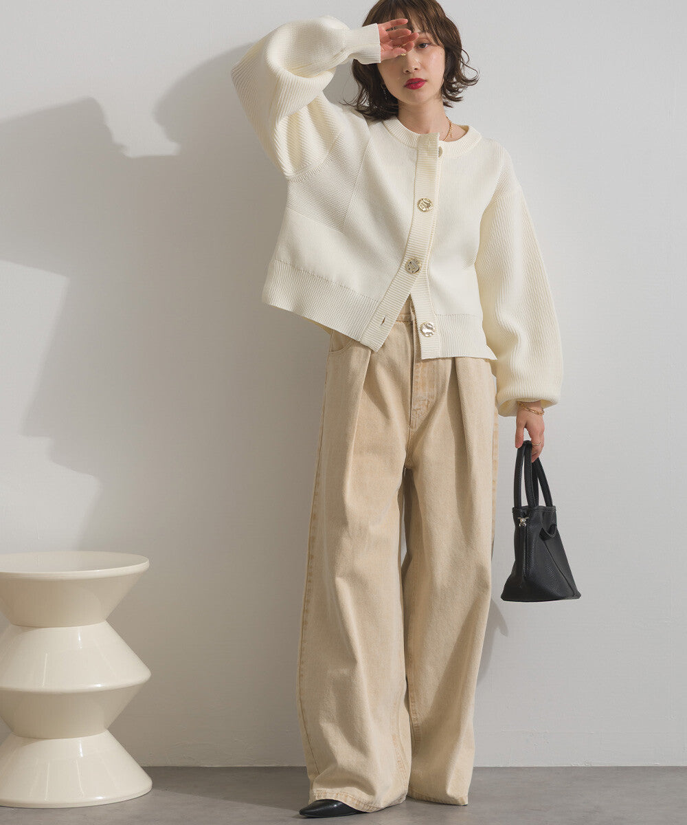 PT109- Denim Tuck Pant | Yellow | Grey