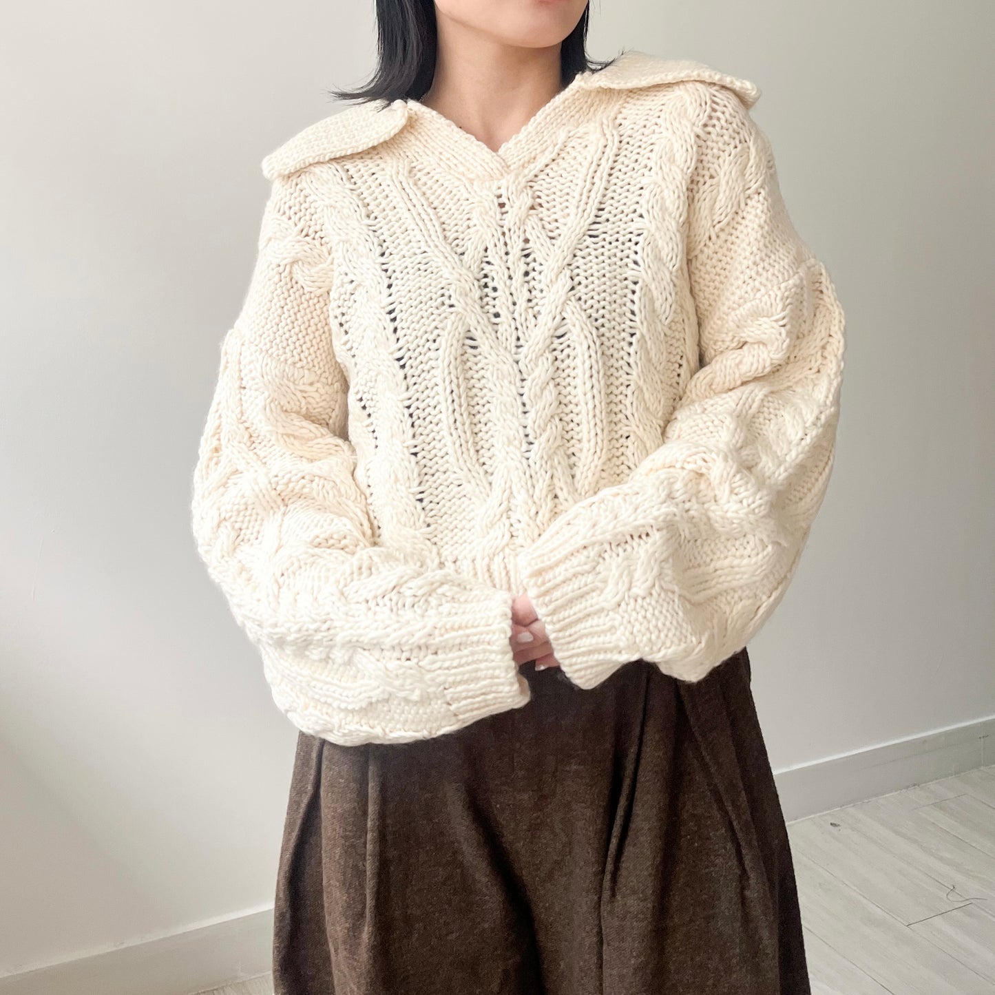 TP455- Short knitwear | Ivory